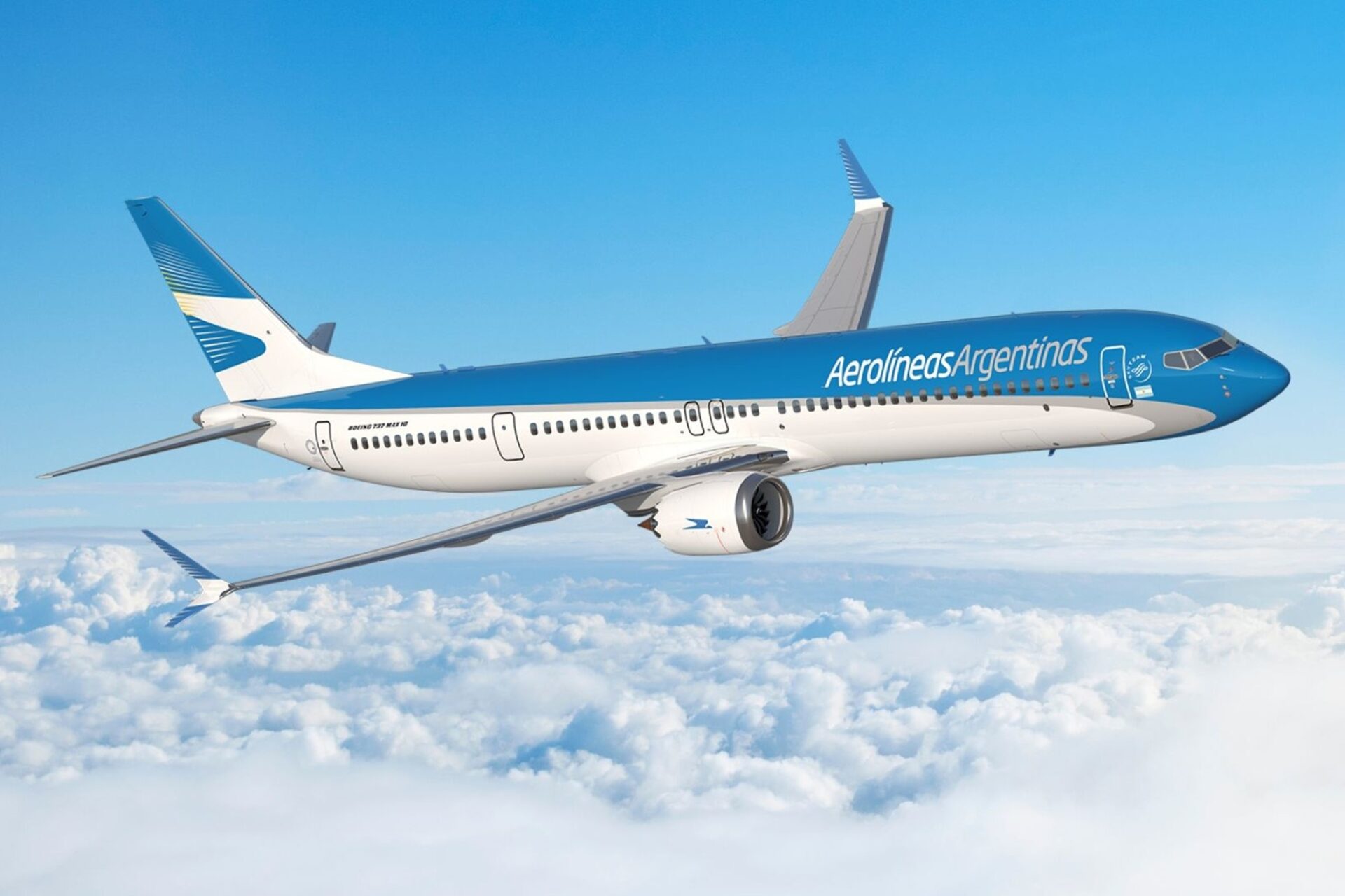 Avión de Aerolíneas Argentinas en vuelo
